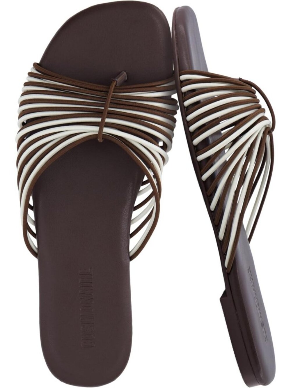 Trendy Multi-Strap Flat Slide Sandals for Women - Cushioned Comfort, Square Toe